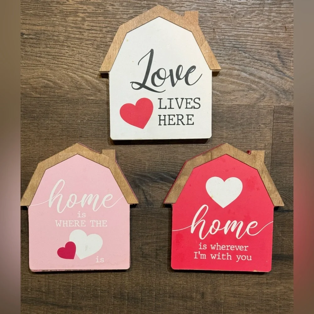 Wood Sign House Shape Farmhouse Decor Wood Block Sweet Home Sign Rustic House